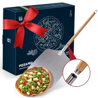 Bild av Blumtal großflächige Pizzaschaufel mit abnehmbarem Griff 30,5 cm x Aluminium abnehmbarer Holzgriff 85