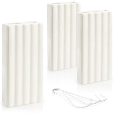 Bild av COM FOUR® 3x luftfuktare värme radiator luftbefuktare i vit värmevattenförångare av keramik randig design (vita ränder)