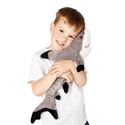 Bild av Zappi Co plyschdjur, svart spetshark (53 cm längd) mjuk, gosig, miljövänlig djursamling för nyfödda barn, första barnet