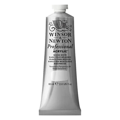 Bild av Winsor &amp; Newton 2320415 professionell akrylfärg i 60 ml tub, hög täckkraft, konstnärskvalitet, blandad vit