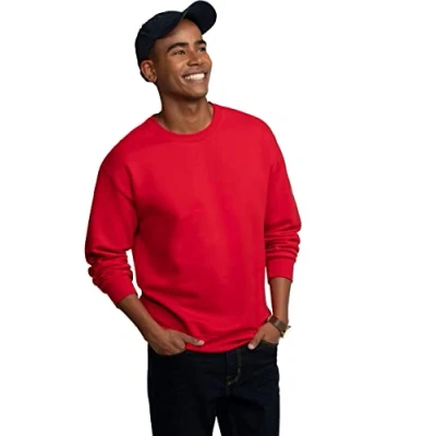 Bild av Fruit of the Loom Men&#039;s Eversoft Fleece Sweatshirts &amp; Hoodies, Full Zip Red, Small
