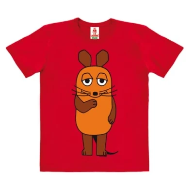 Bild av Logoshirt® ️ TV I Programmet med musen Die Maus Organic T shirt Tryck Flicka och Pojke Kortärmad Originaldesign Licensierad, Röd, 104