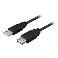 Bild av DELTACO USB förlängningskabel, USB2 13S, (hane) till Typ A (hona), 2.0, 3 m, svart