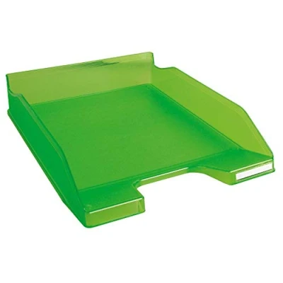 Bild av Exacompta 11397D Premium brevfack Combo midi din A4. Perfekt brevkorg för organisation. Robust och stapelbar förvaringskorg äppelgrön genomskinlig