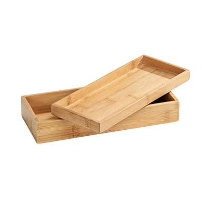 Bild av Wenko Terra bambu organiseringslåda med 3 fack förvaringsbox, badrumskorg, bambu, brun, storlek (B x H T): 24 6 10 cm