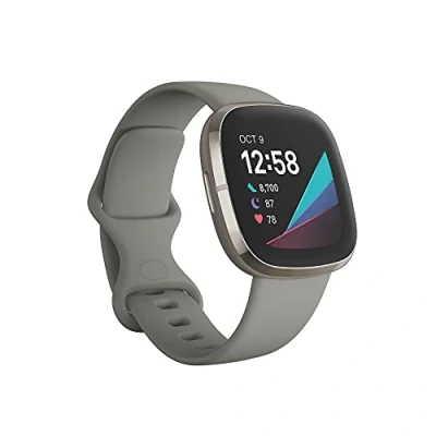 Bild av Fitbit Sense Advanced Smartwatch with Tools for Heart Health, Stress Management &amp; Skin Temperature Trends, Sage Grey / Silver