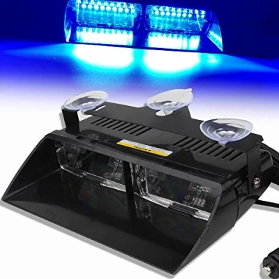 Bild av KaiDengZhe 12 V blå 16 lysdioder hög ljusstyrka LED lagstiftning nödsituation fyr varning stroboskop ljus fara lampa för bil lastbil släpvagn SUV internt tak/instrumentpanel/vindruta med sugkopp