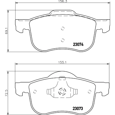 Bild av HELLA 8DB 355 008 851 Jeu de plaquettes frein non préparé pour indicateur d&#039;usure VOLVO: S60 I, V70 2, XC70 I Cross Country