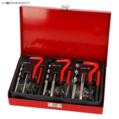 Bild av ENERGY NE00209 Jeu à tarauder et fileter M6x1.0x8.0 mm, M8x1.25x10.8 M10x1.25x13.5 mm 88 Cassette en tôle d&#039;acier
