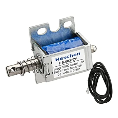 Bild av Hechen magnetventil elektromagnet JF 0837ZP DC 12 V 1 A 0,8 N 10 mm dragtryck dragtyp öppen ram dörrlås