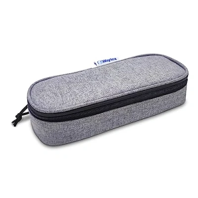 Bild av Waytex 931161 Ovalt pennfodral med stor kapacitet halvstyv skoldragkedja, kontor, förvaring, kosmetika 23 x 9 6 cm grå, Färg: Unique, Oval