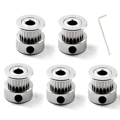 Bild av GT2 Aluminium Timing Belt Remskivsats 20 tänder Borr 5 mm och M3 Skiftnyckel för RepRap 3D skrivare 6 Bredd (5 pack), teeth, bore 5mm,