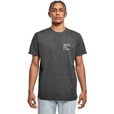 Bild av Merchcode Never ON TIME Tshirt med print, Storlek: Large, Charcoal