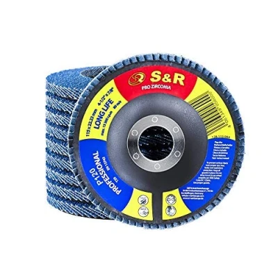 Bild av S&amp;R Flikskivor, lamellrondellsats 10 st, 115 x 22,23 mm i professionell kvalitet, lamellrondeller, T29, för rostfritt stål, INOX, kornstorlek P120