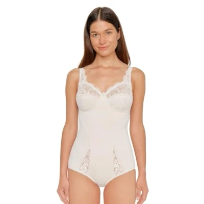 Bild av SUSA Body utan bygel Latina I Shapewear dam starkt formande kvinnor liv mjuk bodysuit med effekt formar midja, mage och rumpa, Ren beige, 80B
