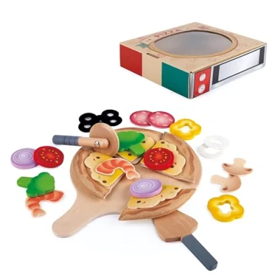 Bild av Hape E3173 Pizza lekset med massor av toppningar