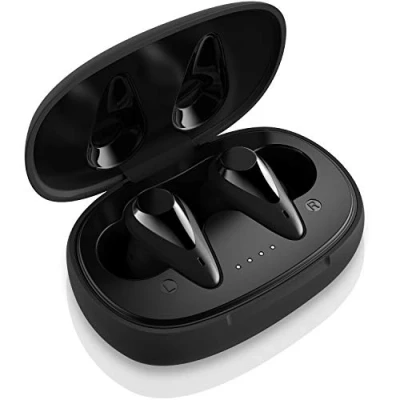 Bild av August Trådlösa öronsnäckor Bluetooth 5.0 In ear EP810 hörlurar med mikrofon, volym och touch kontroll, bas, USB C laddningsfodral, lång batteritid, löpargym, kompatibel iPhone Android svart