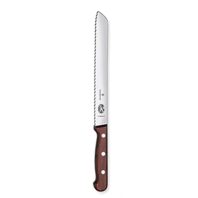Bild av Victorinox Wood brödkniv med tandad egg, 21 cm bladlängd, i presentförpackning, trähandtag, rostfri, tillverkad Schweiz