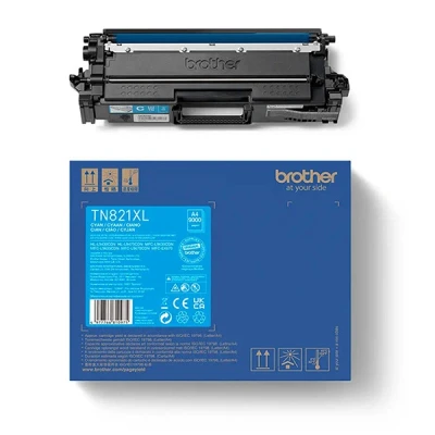 Bild av Brother TN 821XLC Super High Yield cyan original toner cartridge Tonerkassett Blå