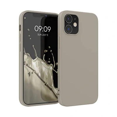 Bild av kwmobile fodral kompatibelt med Apple iPhone 12/iPhone 12 Pro mjukt smalt skyddande TPU silikonskydd kräm