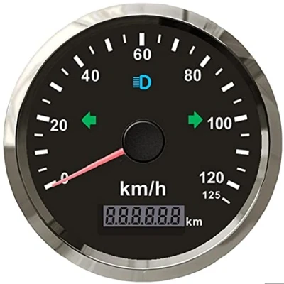 Bild av ELING GPS hastighetsmätare vägmätare 0125 km/h för bil, motorcykel, fyrhjuling, UTV 85 mm