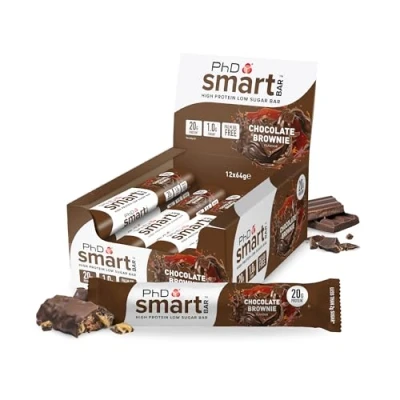 Bild av PhD Nutrition Smart Bar proteinbar Chocolate Brownie Proteinrik lågt socker multipack 12 x 64 g