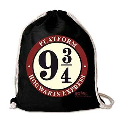 Bild av Logoshirt® Harry Potter Hogwarts Express Plattform 9 3/4 I Tryckt gymväska Tygryggsäck 100% bomull AZOfri Black Original licensierad Design
