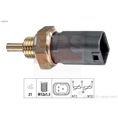 Bild av EPS 1.830.252 Sonde De Température Liquide Refroidissement Made in Italy OE Equivalent noir RENAULT: CLIO 2, MASTER 2 Kasten, Kangoo I