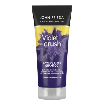 Bild av John Frieda Violet Crush Intensivschampo innehåll: 75 ml resestorlek perfekt för testning eller resor Anti gul nyans blont hår