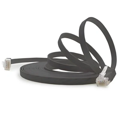 Bild av 1aTTack.de 7m svart 1 bit Cat.6 platt nätverkskabel Cat6 kabel ultra patchkabel 1000 Mbit/s Gigabit LAN (RJ45) tunn mikro