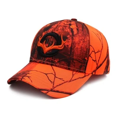 Bild av QOHNK Unisex basebollkeps, kamouflage män justerbar djungelhatt, utomhus jakt hatt 3D rådjur keps, Orange, L/one size