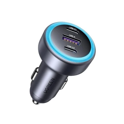 Bild av UGREEN 3 port cigarettändare USB C PD30W billaddningsadapter 12V billaddare biltillbehör kompatibel med iPhone 16/16 Pro/16 Pro Max/15/15 Max, ipad, Galaxy S24 GPS navigering etc