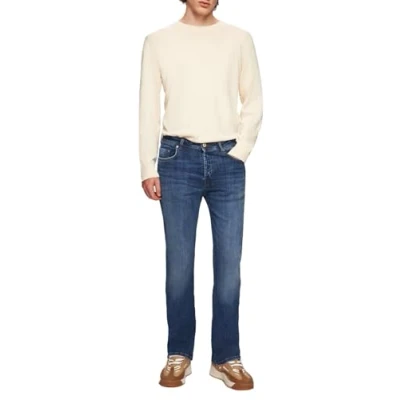 Bild av LTB Jeans herr Tinman 400 Bootcut Mid Rise Basic 5 ficks mörk tvätt blå av bomullsblandning storlek W36L32, blå, 36W x 32L