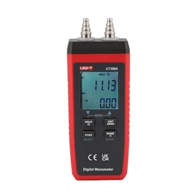 Bild av Uni T Trend UT366A digital manometer mått P1/P2 tryck och mätning vindhastighet med certifikat: CE, UKCA