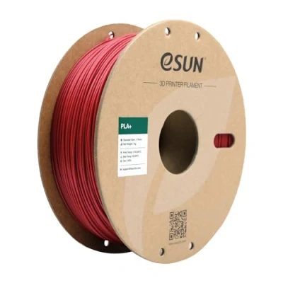 Bild av eSUN PLA+ Filament 1.75mm, Förbättrad Seghet PLA Plus 3D skrivarfilament, Dimensionell Noggrannhet +/ 0.03mm, 1KG Spole (2.2 LBS) tryckmaterial för skrivare, Mörkröd