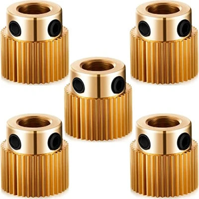 Bild av MMOBIEL 5 St 40 Tand extruder drivväxelhjul i mässing Compatible with Creality 3D Printer Ender 3 V2/ 3/ Pro/Ender 5/ CR 10/10S 20/20 Pro incl. Insexnyckel