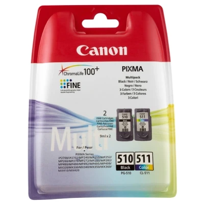 Bild av Canon bläckpatron CL511 PG510 färger cyan magenta gul flerpack original
