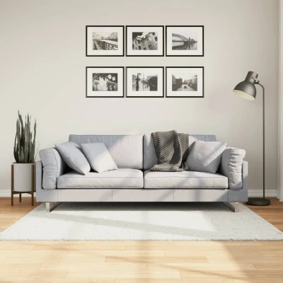 Bild av vidaXL matta OVIEDO kort lugg gräddvit 120x120 cm, inomhusmatta, golvmattor, för golvvärme, golvmatta, inomhusmattor, mattor golvvärme