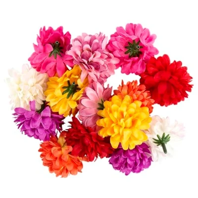 Bild av Ideen mit Herz dekorativa blommor konstgjorda olika sorter ca Ø 45 cm (dahlior flerfärgade 14 stycken)