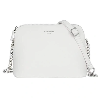 Bild av David Jones Dam Liten Axelremsväska Axelväska Crossbody Bag PU Läder Messengerväska Handväska Dragkedja Mode Kvinnor Resa Vit