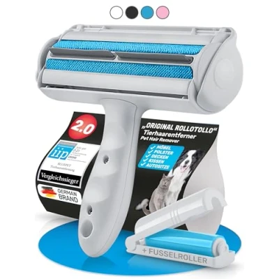 Bild av BluePet Original djurhårsborttagare inkl. mini luddborste för kläder återanvändbar luddrulle djurhår, katthår, hundhår tvättbar, Lint Remover