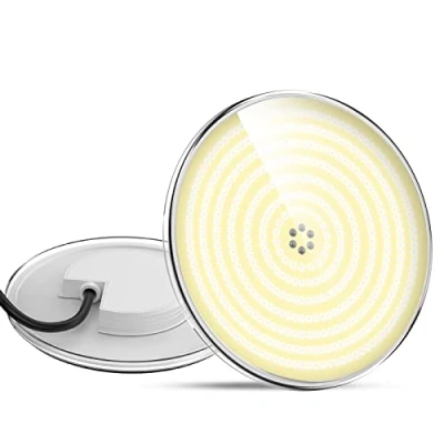 Bild av LyLmLe LED simbassäng ljus harts fylld, 35 W PAR56 nedsänkbar undervatten (motsvarande 300 halogenlampor), superljus spotlight, 2800 lm, 140strålvinkel, IP68 vattentät, 12 V AC/DC, 3 000 K
