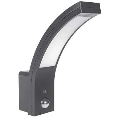 Bild av Maclean MCE244 LED lampa med infraröd rörelsesensor 140 9 m räckvidd IP54 vattentät utomhus, 10 W (grå)