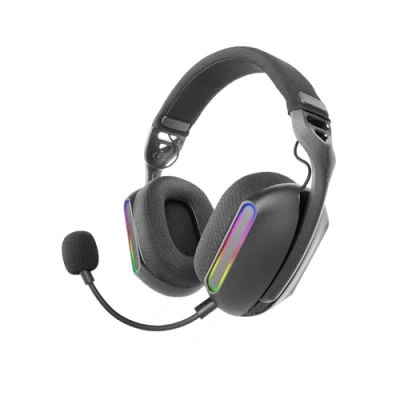 Bild av Mars Gaming MHW PRO, Trådlöst Gamingheadset ARGB Flow, 3D Surroundljud 7.1, Bluetooth 5.3 + 2.4GHz 3,5 mm Jack, Ultralätt Ergonomisk Design, Dubbel Mikrofon, Multiplattform, Svart