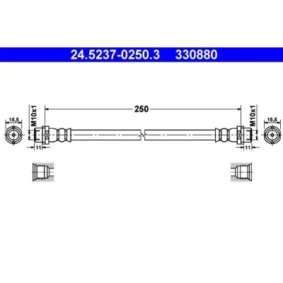 Bild av ATE 24.5237 0250.3 Flexible De Frein 250 VOLKSWAGEN: Multivan 5 (7HM, Transporter 5, Bus
