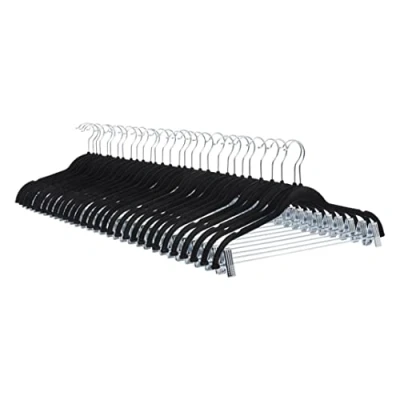 Bild av Amazon Basics Kjolgalge, flockad, med clips, 24 pack, svart
