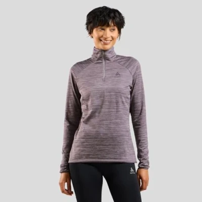 Bild av Odlo Mid Layer 1/2 Zip Run Easy Warm W Mellanlager Tröja Gray Ridge Melange, L