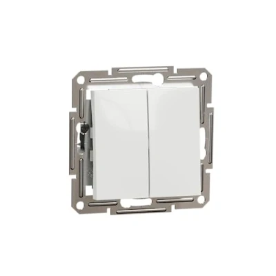 Bild av Schneider Electric Asfora EPH0670121D dubbelväxlingsbrytare. Dold 10 AX 250 V, pluggklämmor, vit