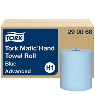 Bild av Tork Matic handduk på rulle Advanced 290068 H1 pappershanddukar för pappershanduk dispenser rulle, mjuk, stark, spårbart ursprung, 2 lag, blå 6 x 150 m