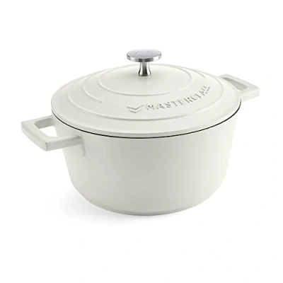 Bild av MasterClass Liten gryta med lock 2,5 l/20 cm, lättviktsgjuten aluminium, induktionshäll och ugnssäker, gräddfärgad
